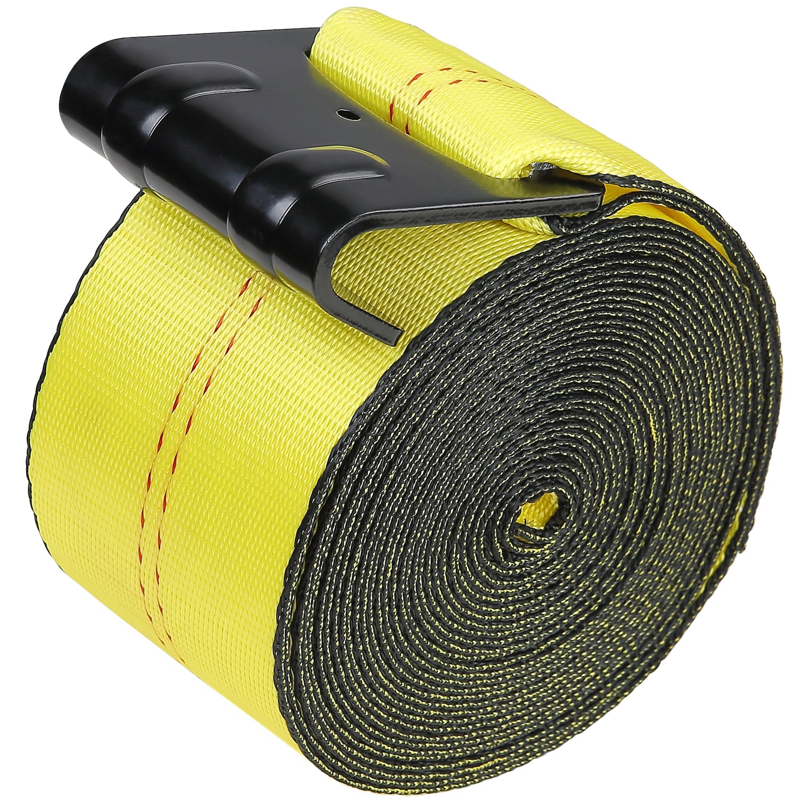 Winch Straps, 4' X 40', 6000 Lbs Load Capacity, 18000 Lbs Break Strength, Truck Straps With Flat Hook, Flatbed Tie Downs Cargo Control For Trailers, Farms, Rescues, Tree Saver, Yellow (10 Pack) — image 1