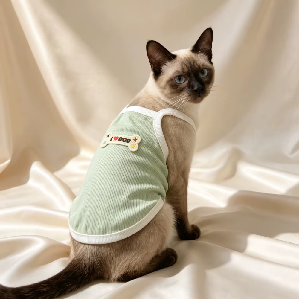 Piece Knit Decorative Breathable Striped Pet Tank Top Summer Lightweight Pet Clothing Comfortable Daily Wear Suitable for Small — image 1
