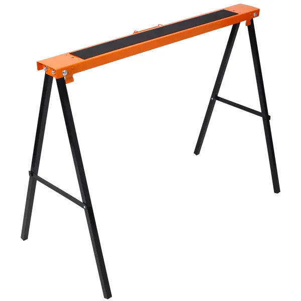 Caballetes de Corte 2 Unidades, Portátiles Plegables con Piernas Abiertas Rápidamente, Manija Práctica, Acero Pesado para Garaje, Taller, Listo para Usar, Color Naranja+Negro - No Se Apoya en Recogida Automática — imagen 4