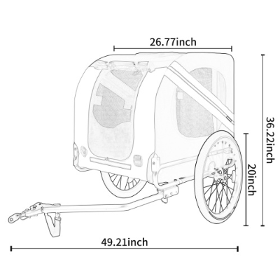 Large Folding Bike Trailer For Dogs 120LB Capacity All-Terrain Pet Carrier, Durable Steel Frame For Cycling, Jogging, Camping Outdoor Adventures — imagen 5