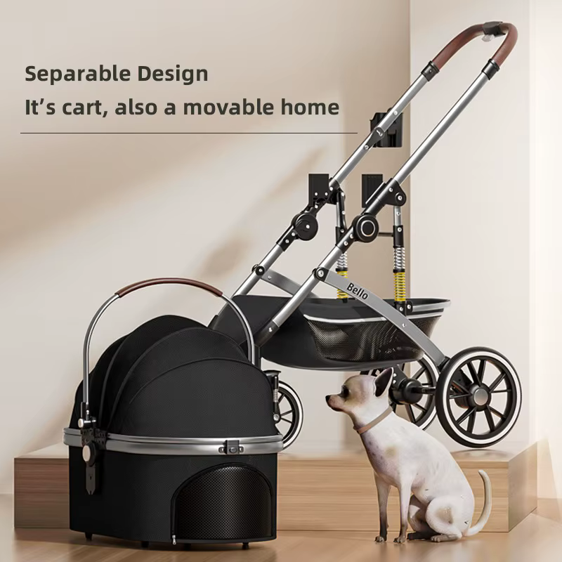 Carrito de lujo para mascotas (Listo para enviar) - Fabricante de cochecitos para perros y gatos, carritos y productos de viaje — imagen 4