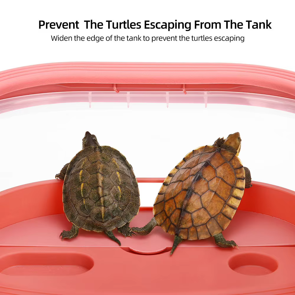 Turtle Tank For Home Use With Sun Terrace Big Fish Turtle Mixed Breeding Tank Creative Landscape Turtle Tank, Easy To Clean — image 2