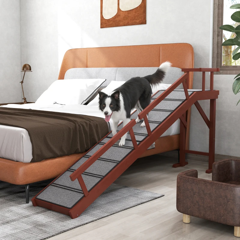 PawHut Wooden Dog Ramp With Removable Guardrails, Non-Slip Surface — imagen 7