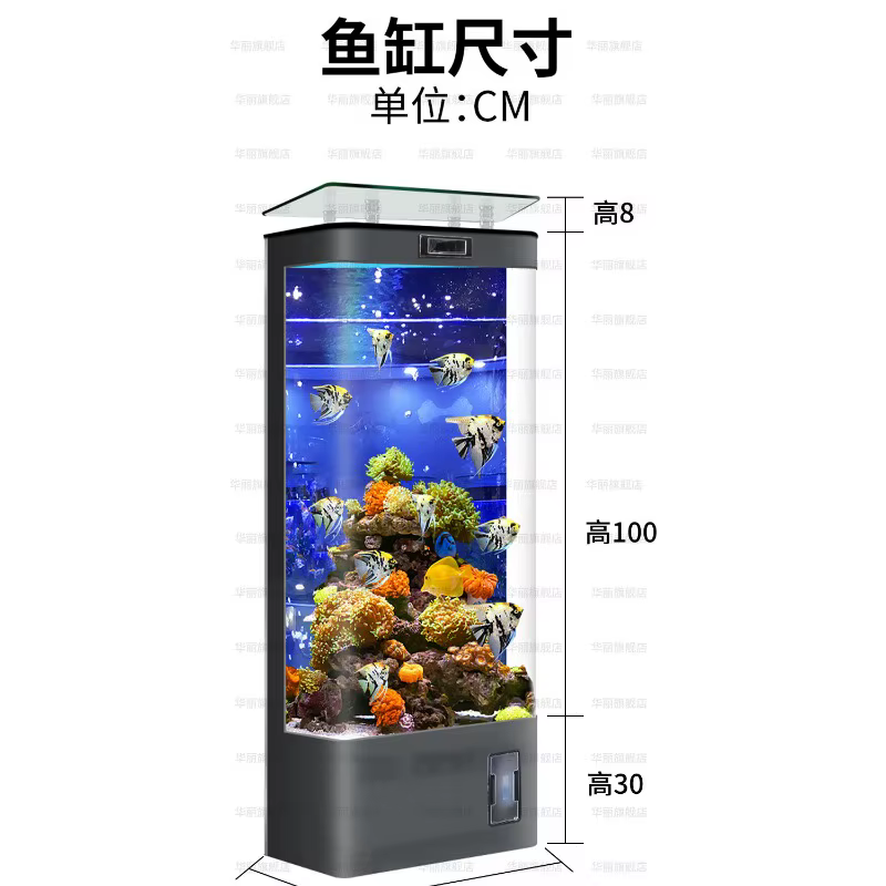 Household all-in-one machine Large fish tank Living room Vertical cabinet Intelligent ecological oxygen glass aquarium — image 6