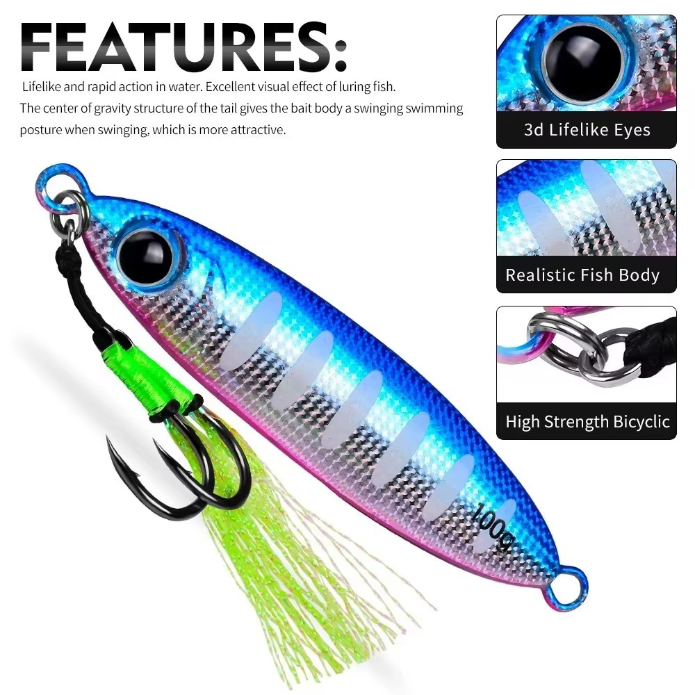 Lure de Jig de Metal Profesional Luminosa, Dura, de Caída Rápida, Lure de Jigging, VIB Vertical, Lures de Agua Salada, Equipo de Pesca Exterior — imagen 2
