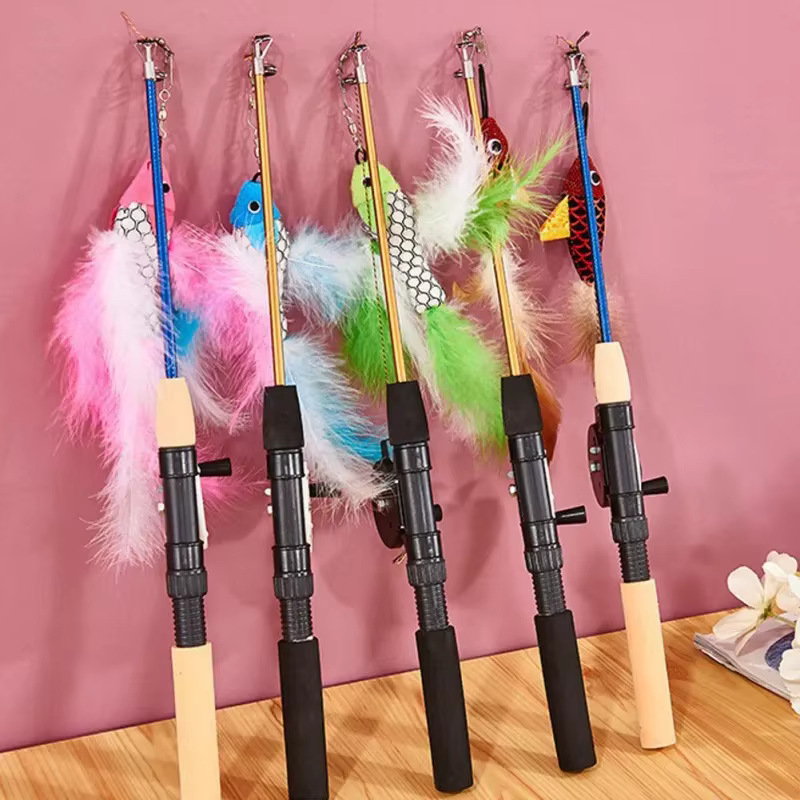 Látigos de Gato para Simular Pescar con Pez de Pluma Retráctil y Telescopio para Juegos Divertidos de Caza — imagen 1