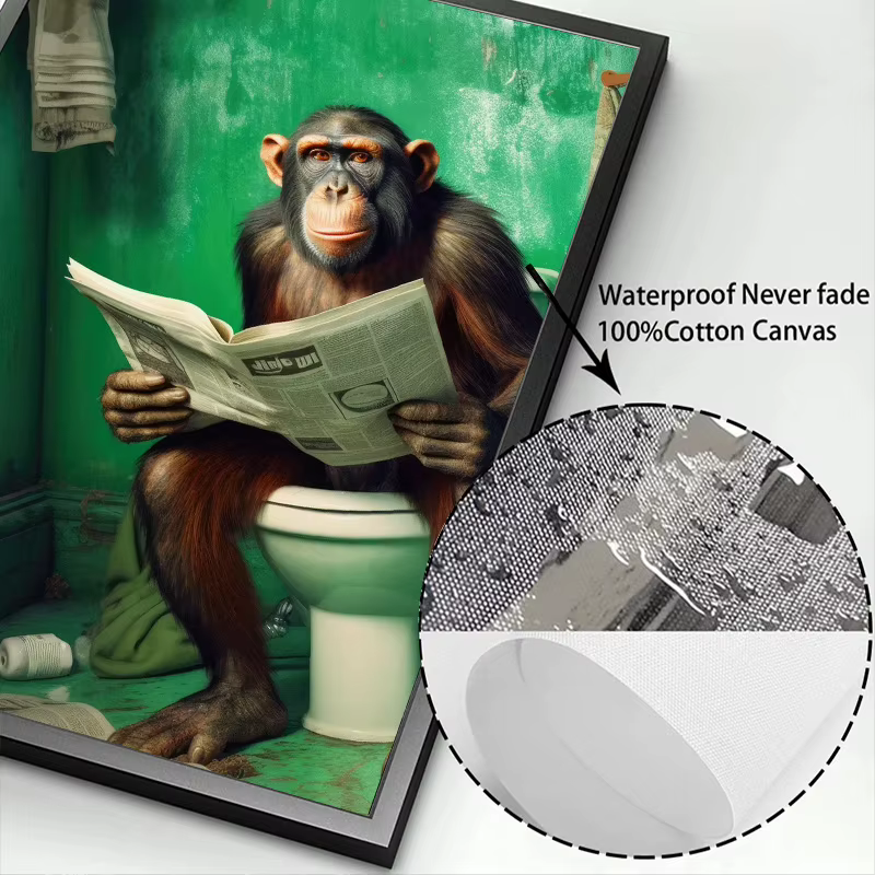 Pósters de Animales: Panda, Elefante y Chimpancé - Decoración Divertida para Baño, Inodoro o Habitación — imagen 6