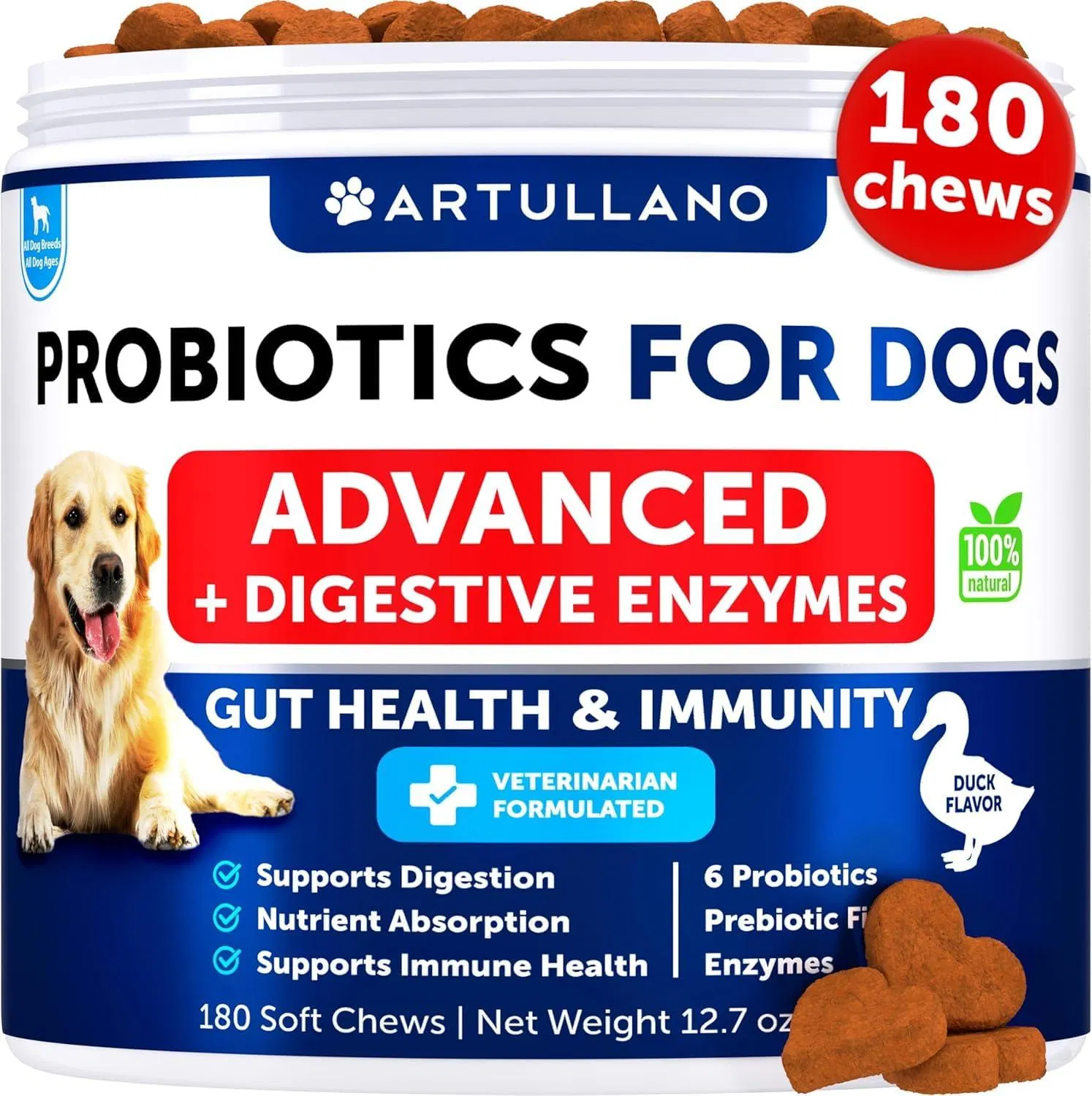 Probióticos para Perros - Apoyo a la Salud Intestinal, Piel Pruriginosa, Alergias y Inmunidad con Prebióticos — imagen 1