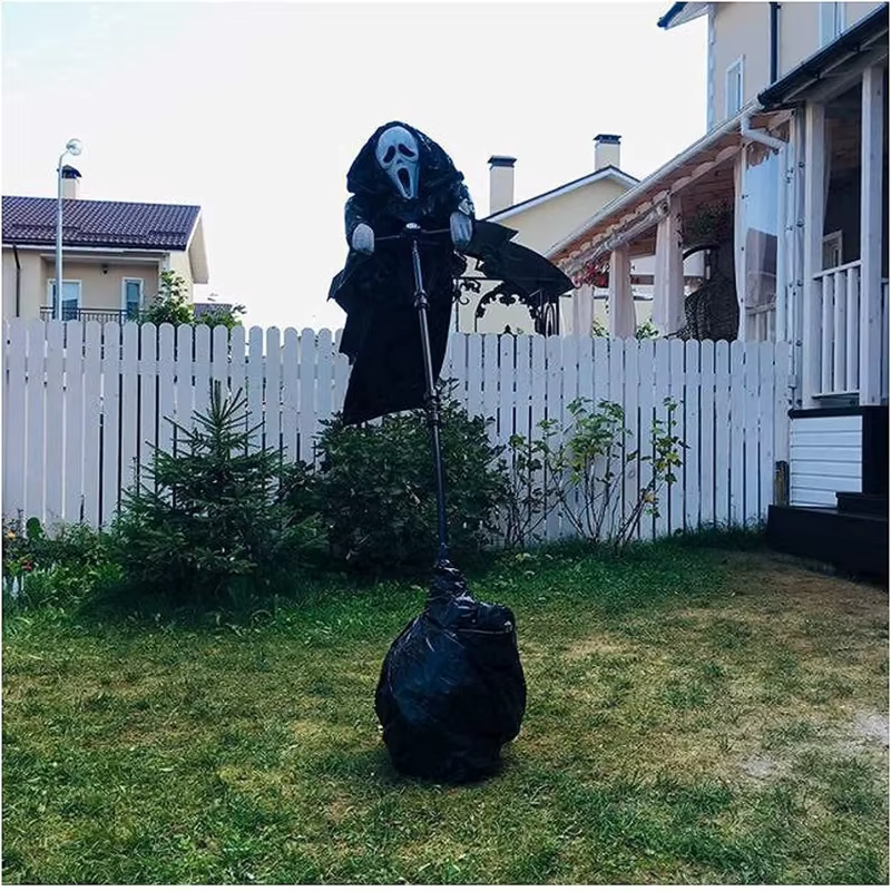 Creative Garden Ghostface Scarecrow Yard Hanging Scaring Scream Halloween Ghostface Scarecrow Decoration Repeller Bird — image 1