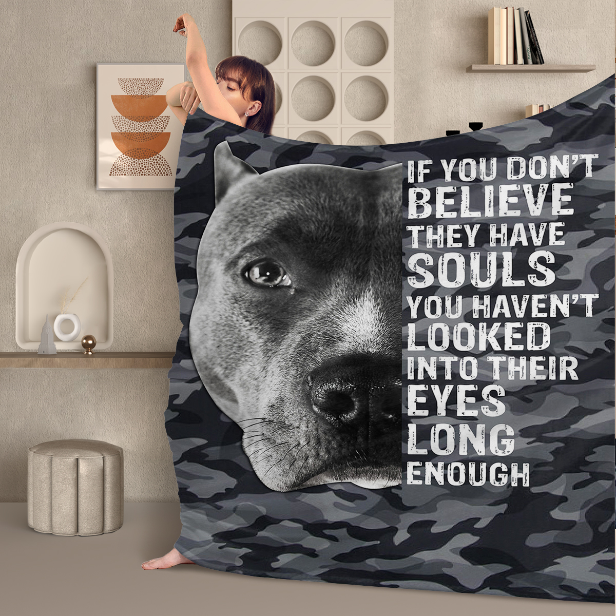 Manta de Felpa Gris con Diseño de Camuflaje para Decoración de Hogar, Sofá y Cama, Muy Suave y Ligera, Regalo Perfecto 60"x80" — imagen 3