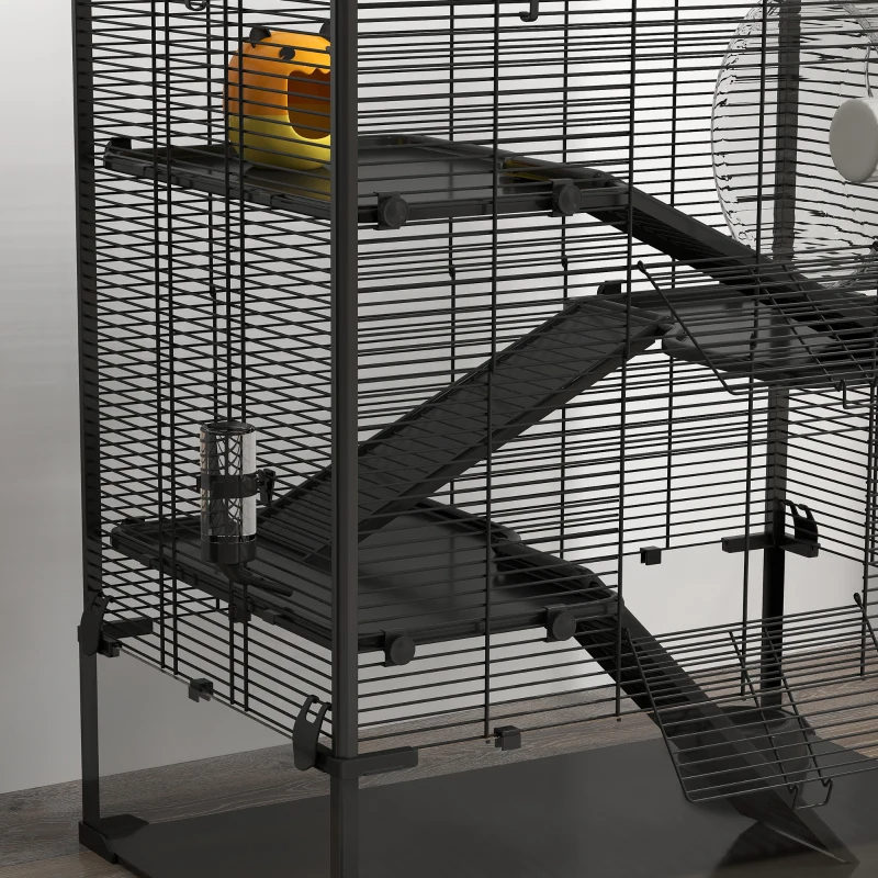 4 Tier Hamster Cage With Deep Tempered Glass Bottom, Running Wheel, Hut, Water Bottle, Food Dish — imagen 10