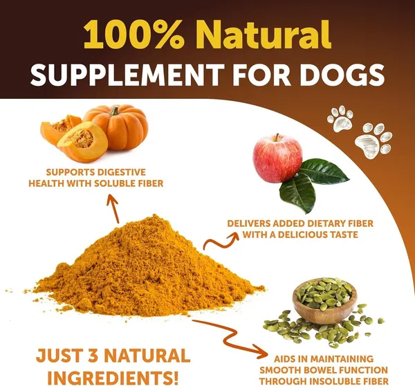 Polvera de Calabaza para Perros - Suplemento Digestivo con Fibra 16 onzas - Apoyo Intestinal Saludable para Cáncer de Piel y Heces Firmes, Antidiarreico y Anti-Gas Hecho en EE. UU. — imagen 2