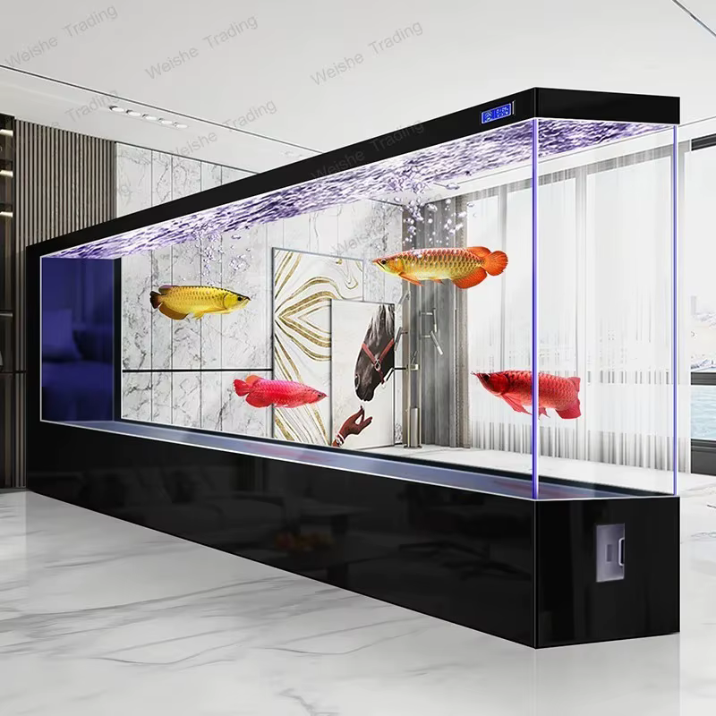 Tanque de Acuario Gigante para Piso de Gran Tamaño con Vidrio Ultra Transparente como Divisor de Habitación para Salón — imagen 4