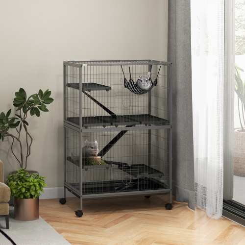 Jaula para Animales Pequeños de 5 Niveles, Jaula para Hurones, Jaula Grande para Chinchillas con Accesorios de Hamaca y Alambres Resistentes — imagen 1