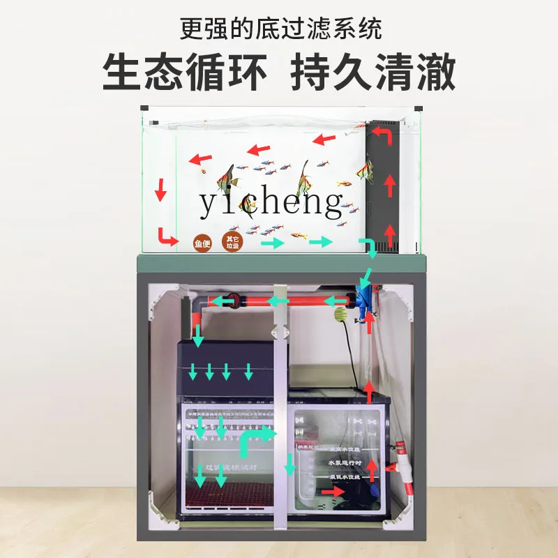Tanque de peces Lanshou tanque especial ultra-plata ultra-filtración de fondo para acuario hogareño grande ecológico