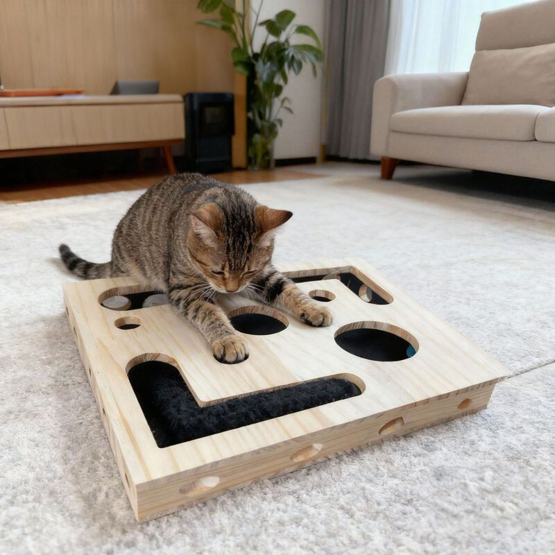 Durable Cat Nail Grinder with Bell Ball & Interactive Maze Tunnel - Enriching Toy and Scratching Activity for Active Kittens — image 1