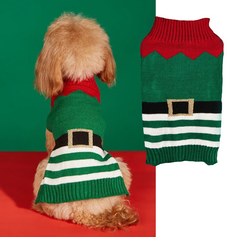 Pet clothes Santa Claus Christmas tree car reindeer snowflakes gingerbread people dogs sweaters autumn and winter — image 12
