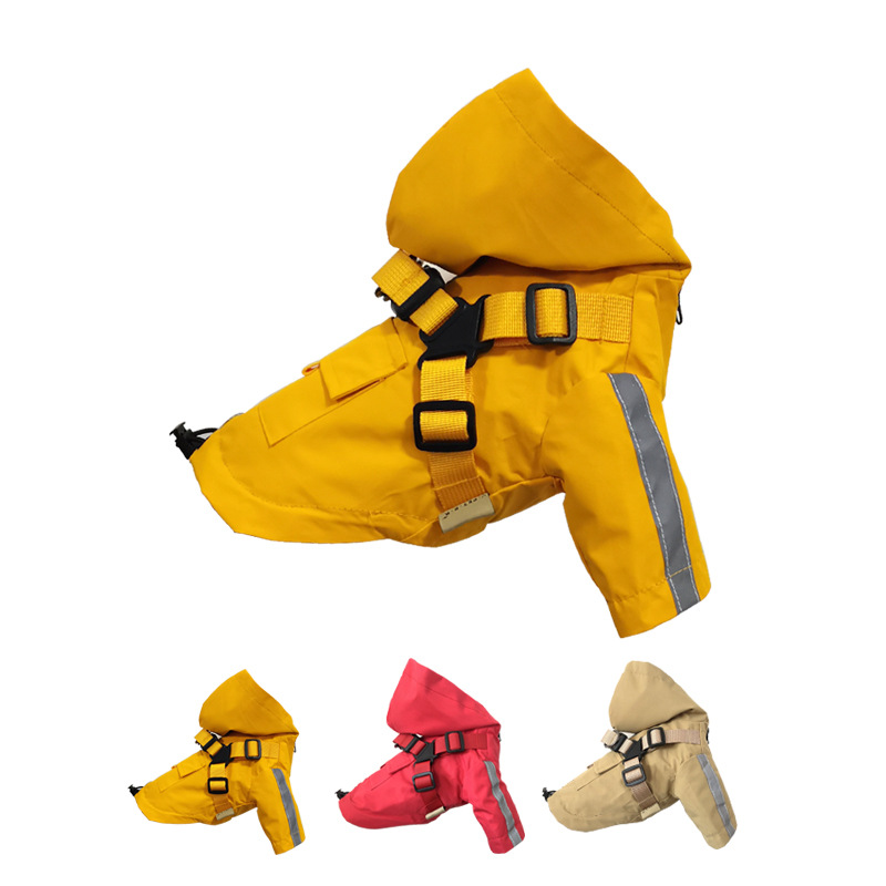 Pet Raincoat Dog All-Weather Raincoat Pu Outdoor Reflective Pet Poncho — image 4