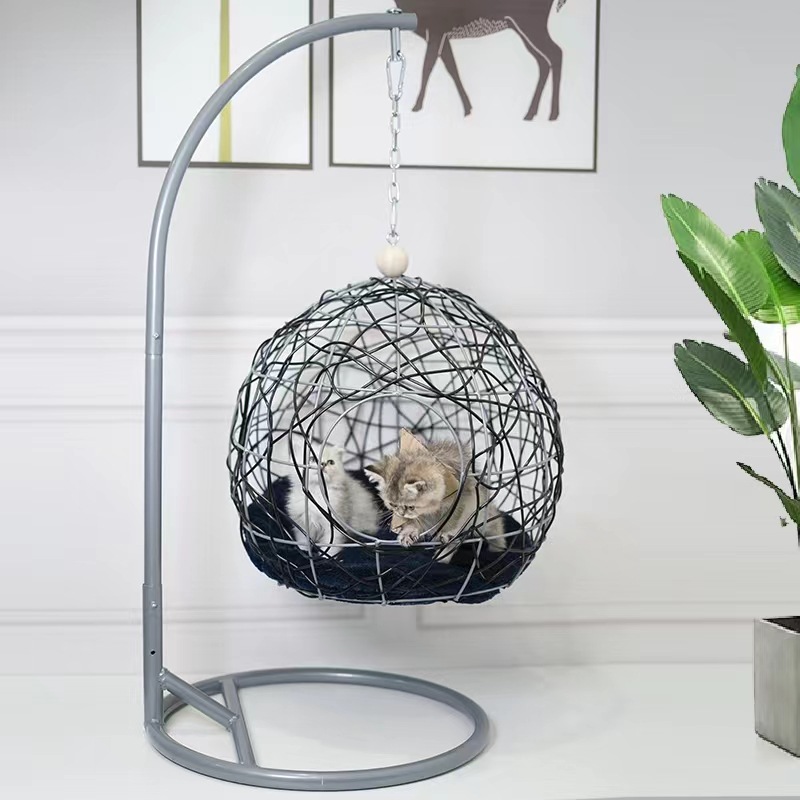 Cats Nest Cats Hammock Suspended Pet Cradle Warm In Winter Four Seasons Universal Hand Woven Rattan Basket Nest — image 1