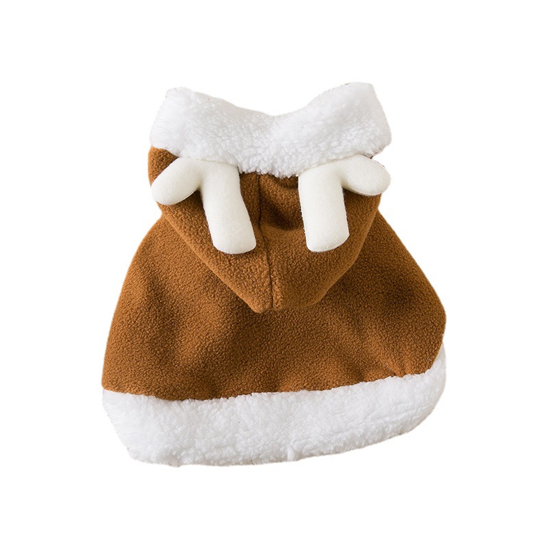 Traje de Navidad para Mascotas - Capa Roja de Cordero con Ciervo — imagen 3