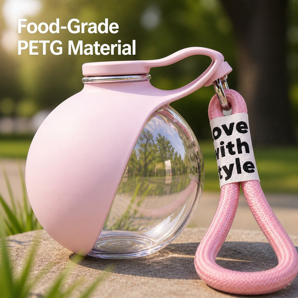 Portable Dog Water Bottle, 285ml BPA Free PETG Pet Travel Water Bottle With Foldable Silicone Bowl, Leak Proof Hands-Free Collar Clip Design For Small Dogs Walking Hiking Camping — image 7