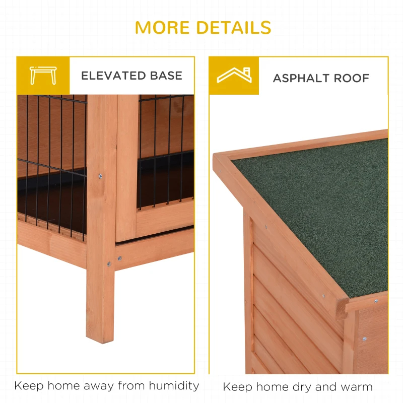 2-Story Large Rabbit Hutch Bunny Cage Wooden Pet House Small Animal Habitat With Lockable Doors, No Leak Tray And Waterproof Roof For Rabbits, Chickens, Ducks, Outdoor Indoor Natural — imagen 6
