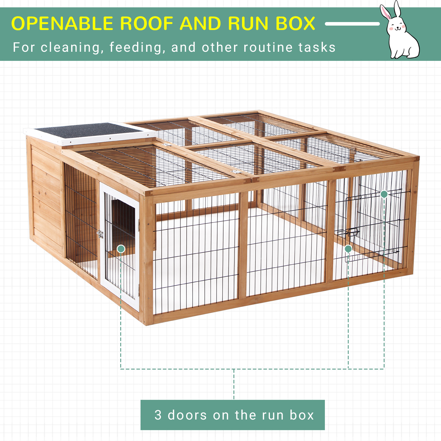 Casa para Conejos, Hogar Acogedor para Pequeños Animales con Ventilación Natural — imagen 2