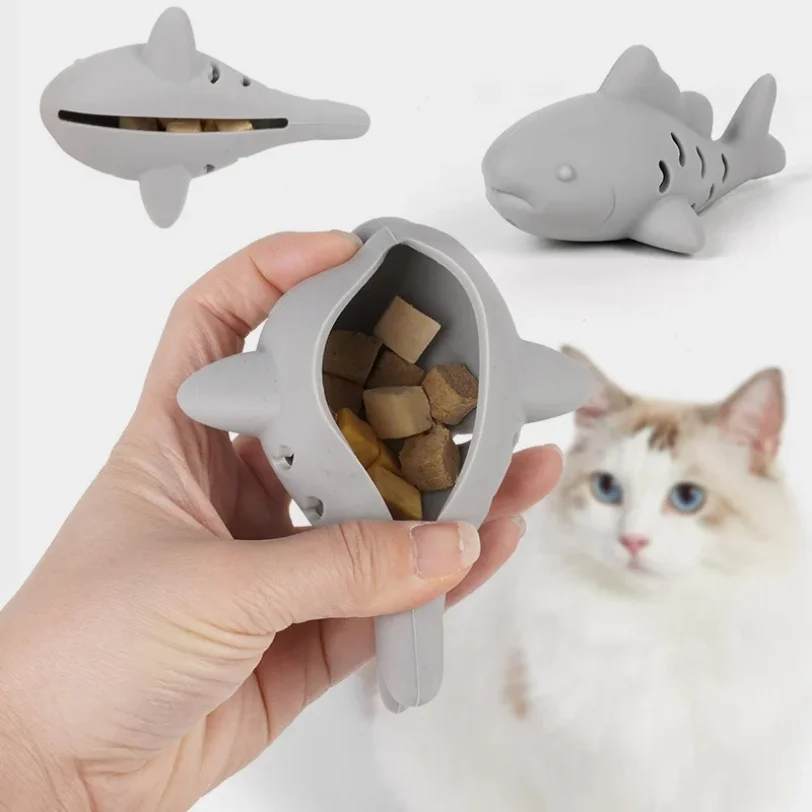 Silicone fish young cat pet teasing cat gnawing and hiding food — image 3
