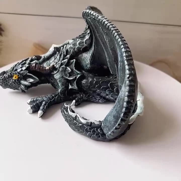 Resin Craft Decoration Winged Dragon Sculpture Ornaments Office Desktop Decoration Ornaments Resin Crafts — image 3
