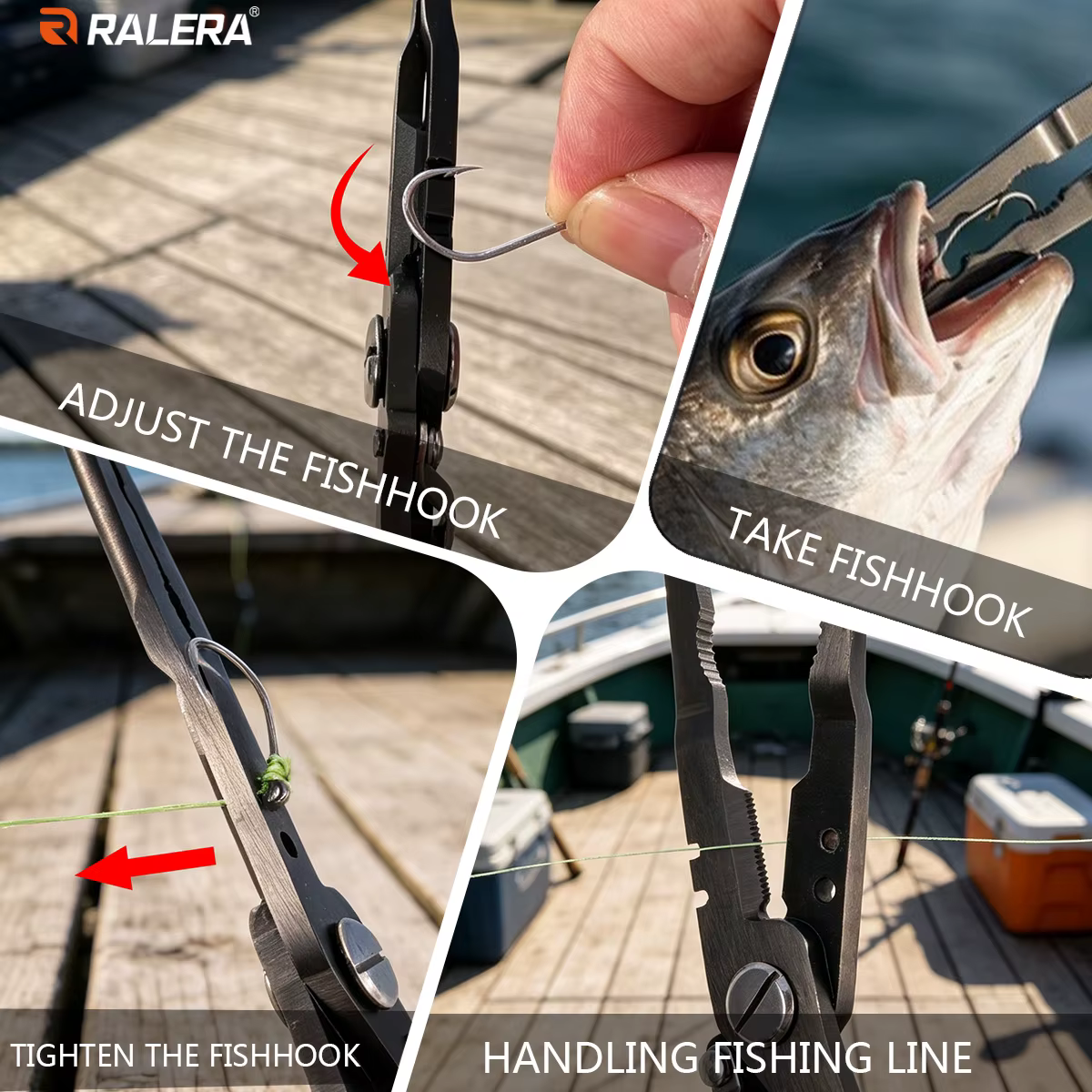 RALERA Saltwater Resistant Fishing Gear Tackle Kit: Fillet Knife, Fish Lip Gripper, Split Ring Fishing Pliers, Fishing Gifts for — image 4