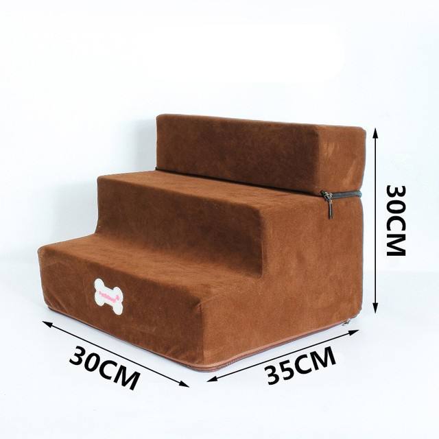 Pet Supplies 3 Tiers Steps Flannel Detachable Removable Wash Pet Small Dog/Cat Stairs — image 9