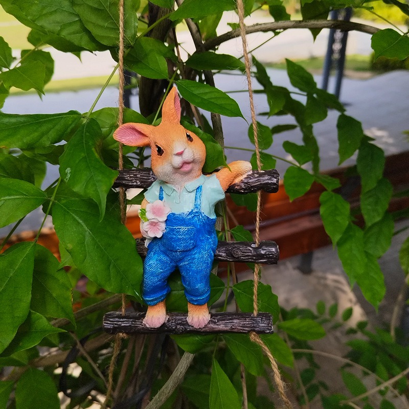 Rabbit rope ladder tree hanging wall decoration pendant — image 3
