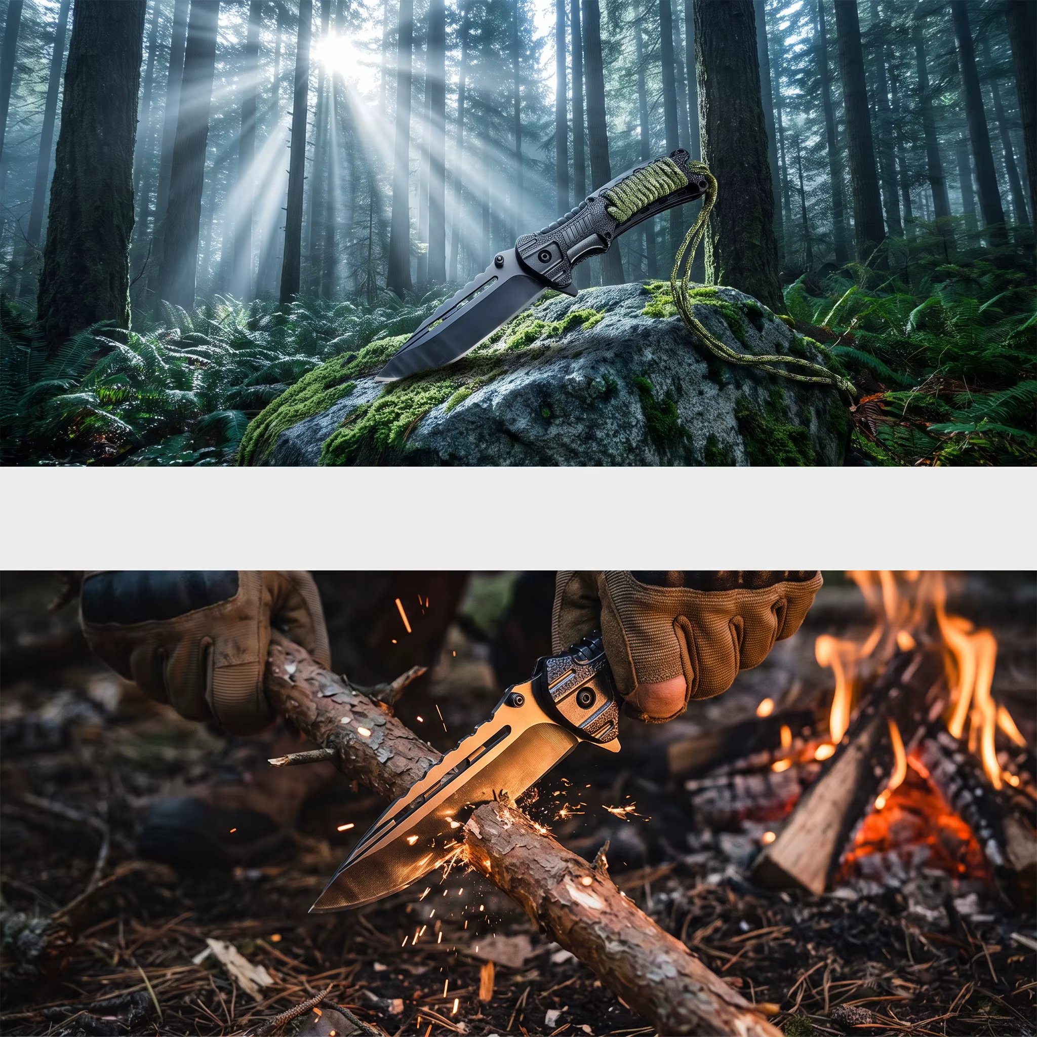 Men's Multi-Functional Folding Knife with Rope for Outdoor Camping Hunting Exploration Fishing - Valentine's Day Gift — image 7