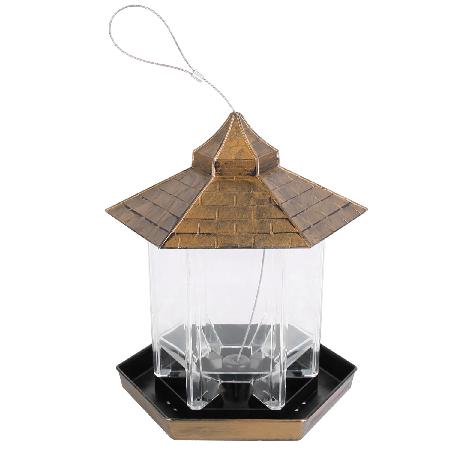 Gazebo para pájaros suspendido con capacidad de alimento amplia, 6 entradas para alimentar y fácil relleno — imagen 13