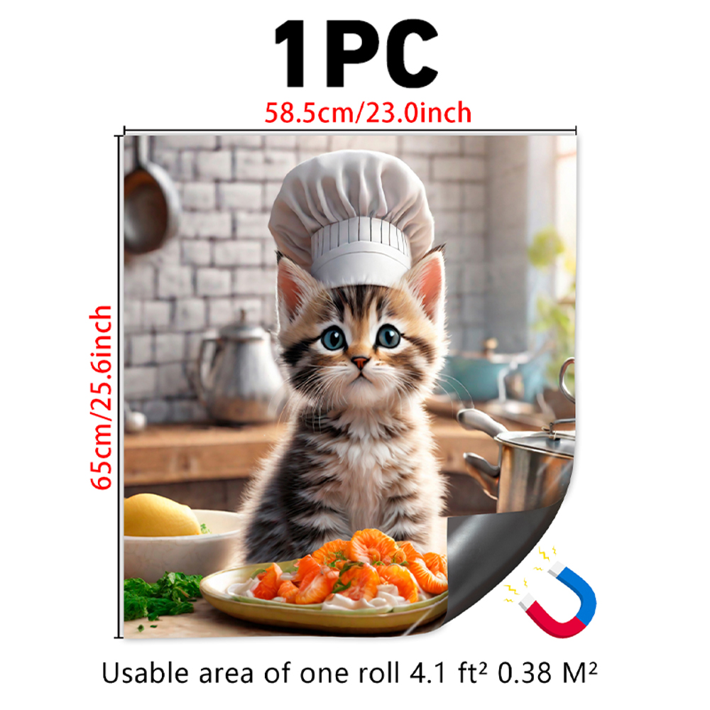 Cubierta Magnética 2D Plana para Puerta de Lavavajillas con Temática de Gato Chef, Adecuada para Lavavajillas, Refrigeradores, Etc. - Fácil de Limpiar — imagen 14