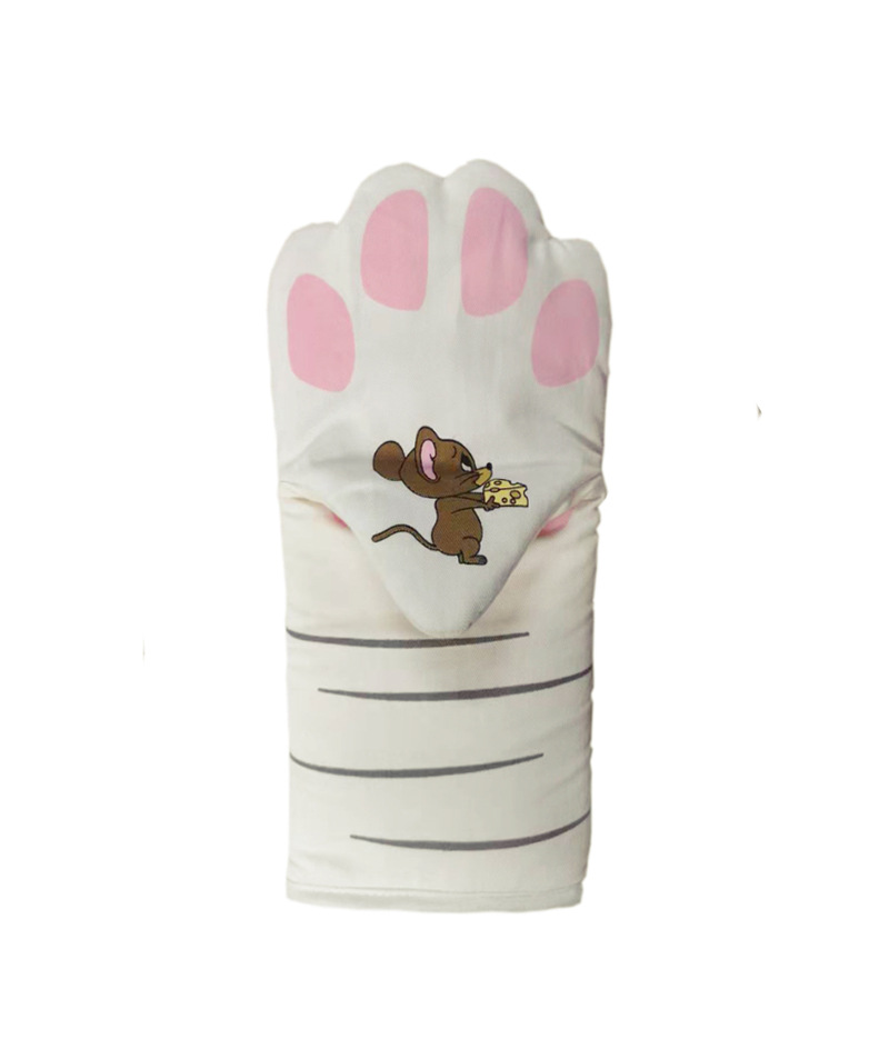 Pure Cotton Cute Cat Oven Gloves Cat Claw Insulation Gloves Baking Insulation Microwave Oven Heat Resistant Gloves — image 12