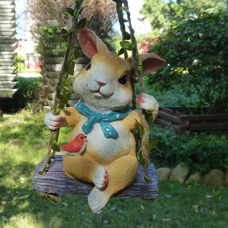 Garden terrace outdoor cat swing resin ornaments — image 6