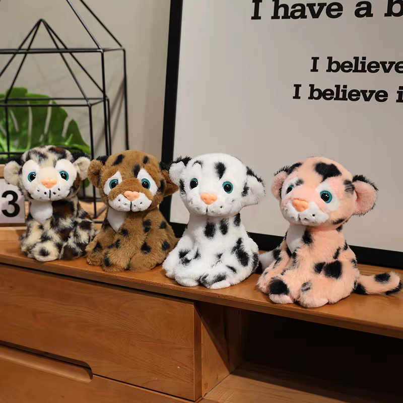 Realistic Cute Leopard Plush Toy Soft Cozy Wild Animal Toys Lifelike Leopard Plush Doll Lovely Desktop Decor Kids Gift Getaway — image 2