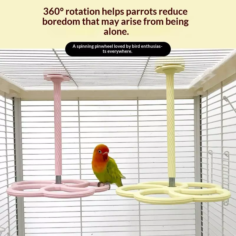Juguete Interactivo para Loro con Molino Giratorio, Soporte Suspendido, Alivia el Aburrimiento, Permite Morder y Jugar, Autoentretenimiento, Rompecabezas para Pájaros — imagen 1