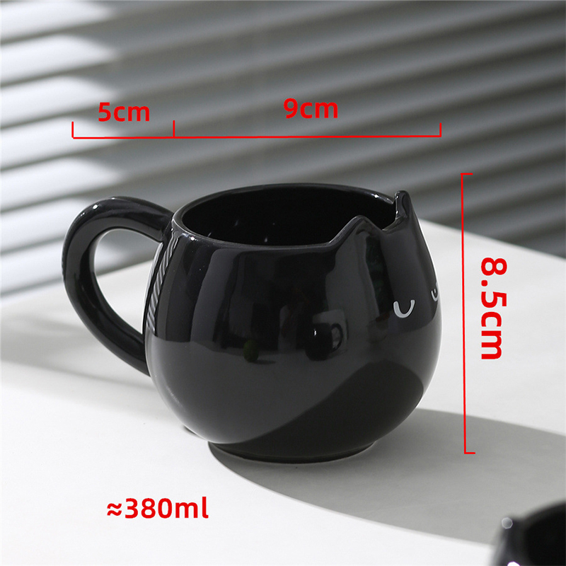Adorable hand - painted cat - shaped ceramic mug, perfect for coffee or tea — image 7