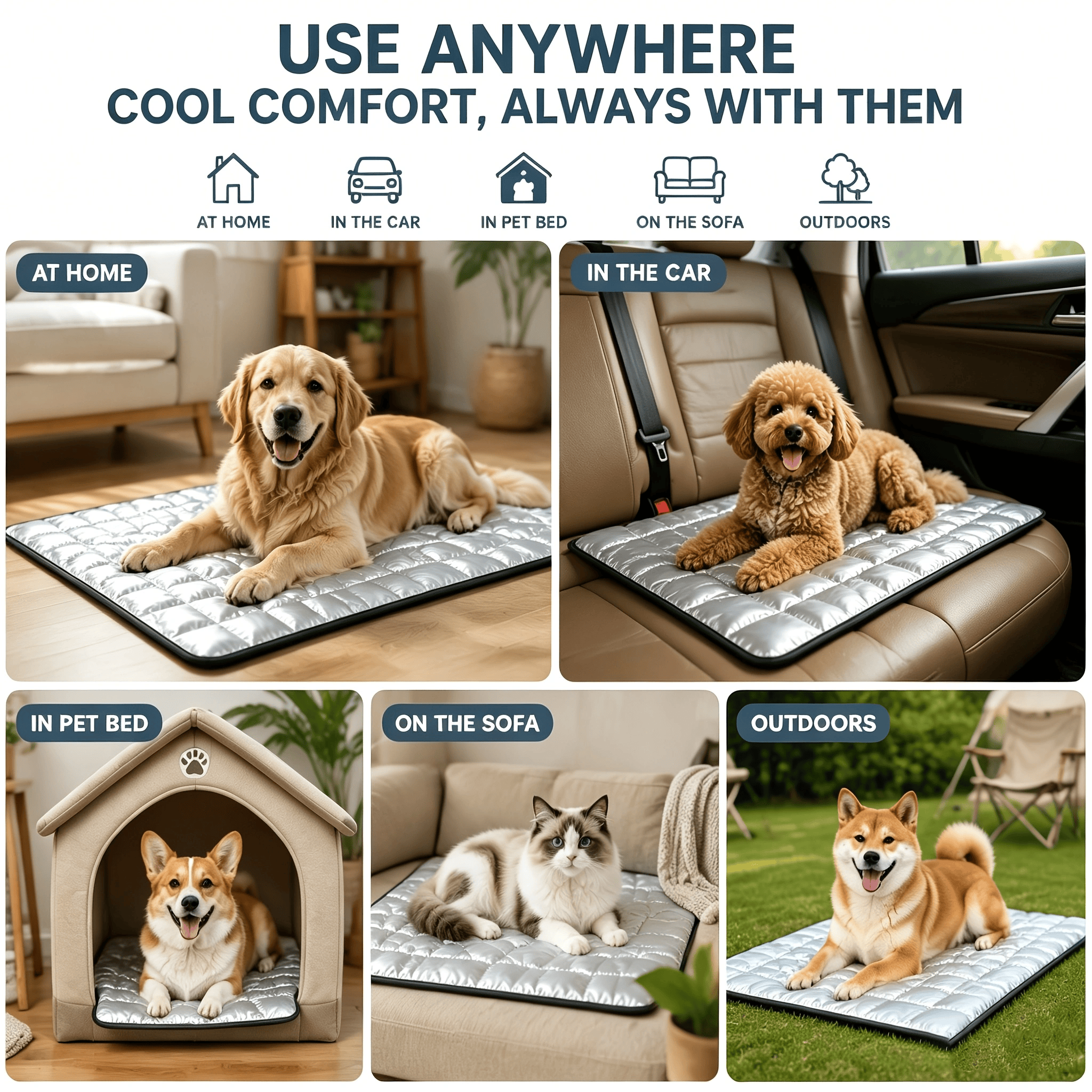 A Must-Have When Going Out.Multi-use Pet Pad, Waterproof, Machine Washable & Dirt Repellent For Dogs & Cats, Works For Various Scenarios — image 4