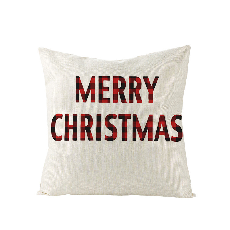 Christmas Pillow with Red Letter Elk Printed Cushion Cover and Linen Pillow Cover — image 6
