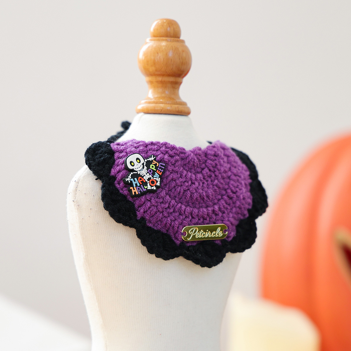 Bib para Mascotas de Gatos y Perros, Cálido Traje de Halloween con Etiqueta de Oro, Accesorio Festivo de Disfraz — imagen 5