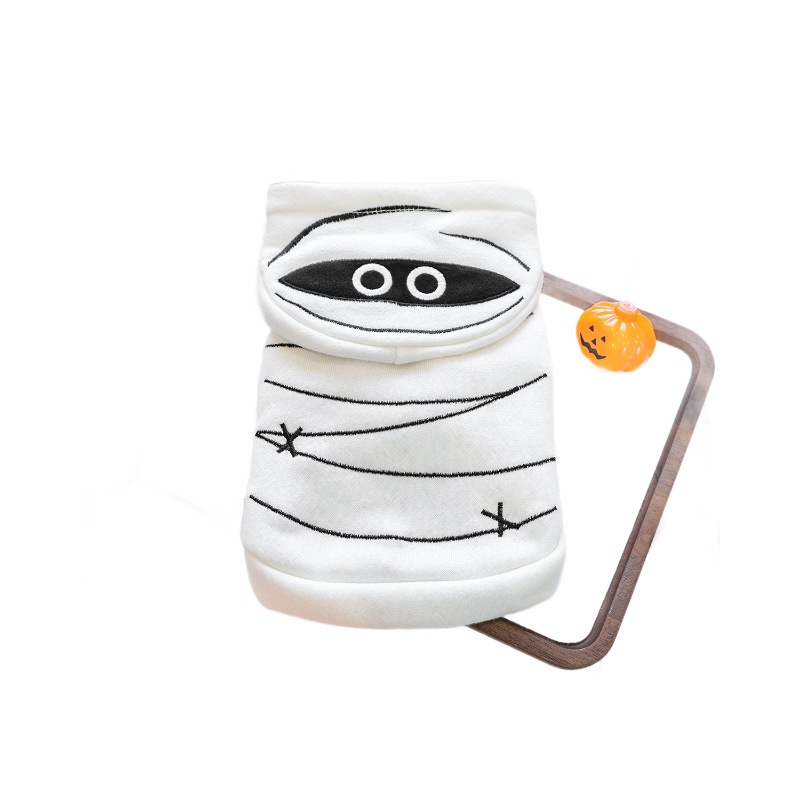 Cute Halloween Mummy Hoodie for Small Dogs and Cats, Warm Autumn/Winter Pet Clothing — image 6