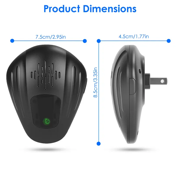 Paquete de 2 Dispositivos de Control de Plagas Para Mosquitos, Cucarachas y Ratas, Repelente Ultrasónico de Insectos Enchufable Para Interior, Dormitorio, Garaje, Almacén y Oficina — imagen 2