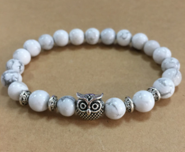 Natural Stone Owl Head Yoga Bracelet — image 21