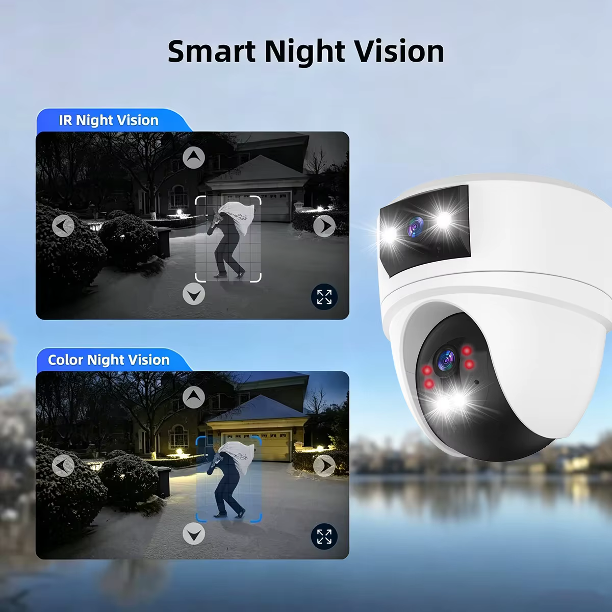 8MP 4K PTZ Security Camera with AI Human Detection - Dual-Lens Dual-Screen Outdoor WiFi IP Cam for Wireless CCTV Surveillance — image 5