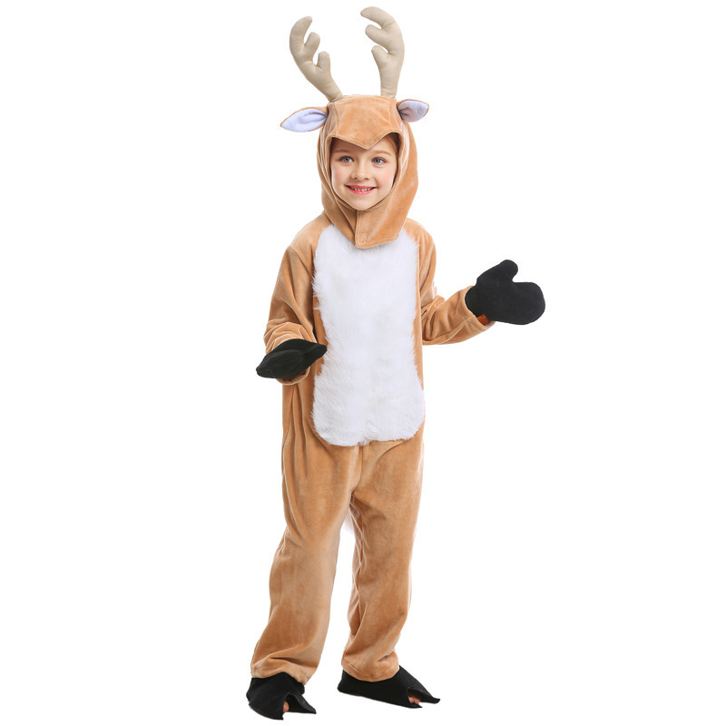 Christmas Unisex Cosplay Animal Costume Deer Reindeer Children's Performance Costume — image 4