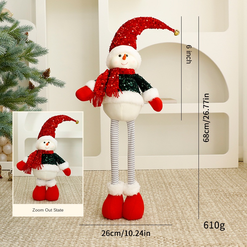 Standalone Christmas Standing Stretch Dolls, Hotel Window Display Snowman Reindeer Plush Toys Decorations — image 13