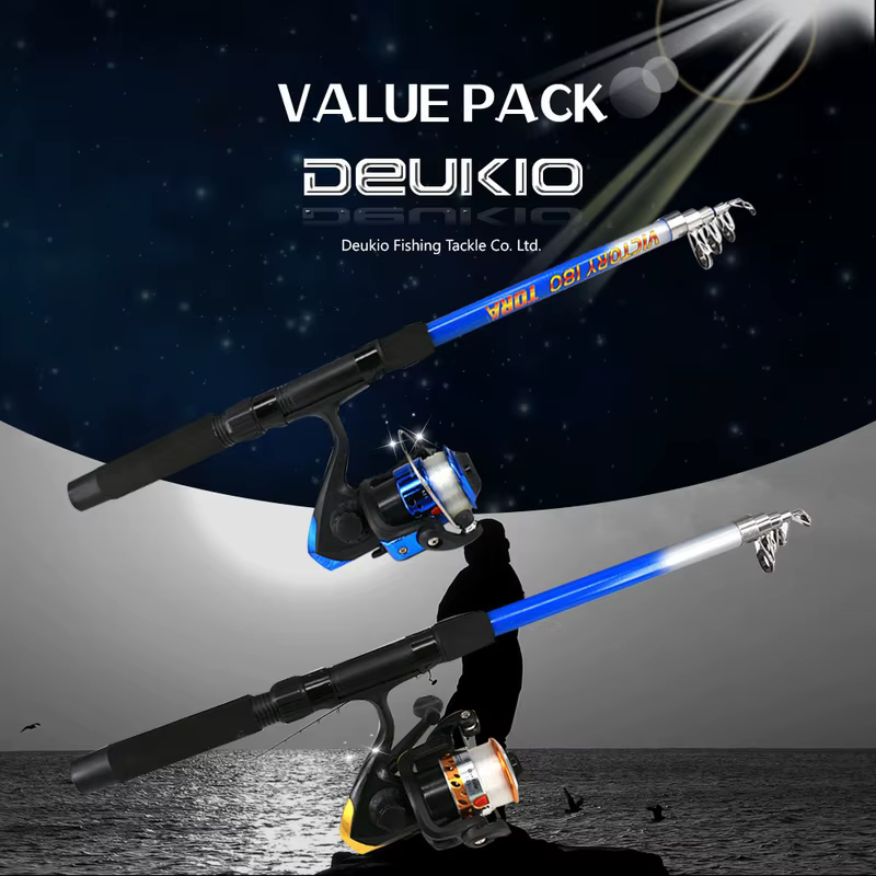 Fishing Rod Combo Full Kits 1.8M Telescopic Spinning Reel Baits Lure Set Travel Fishing Gear Hooks Pole Accessories Beginner — image 2